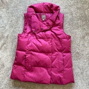 J. Jill Pink Down Puffer Vest XS Women’s Lightweight Quilted Winter Outerwear